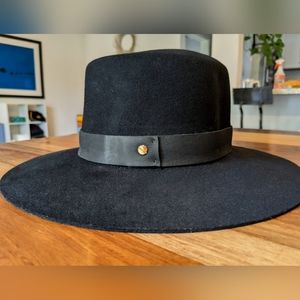 Janessa Leone Black Wool Hat